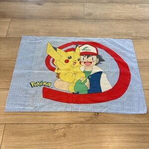 Pokemon Pillowcase 1995 Nintendo Pikachu Ash Original Vintage Standard Size EUC